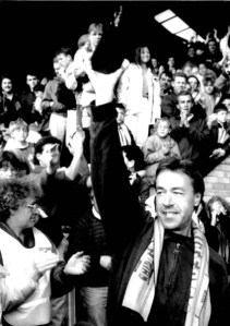 John Beck with Barclays League, Division Three trophy